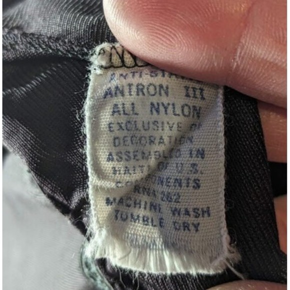 Womens Nylon Half Slip Anti Static Black Embroidered Scalloped Slit Silky~Sz S - Picture 5 of 5